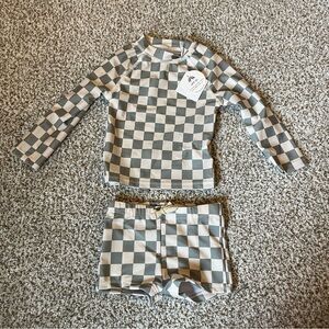 NWT Mebie Baby Toddler Boy Swim Set - Rash Guard Shirt & Shorts - Size 18 Months